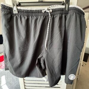 Chubbies Black Swim Trunks with White Trim